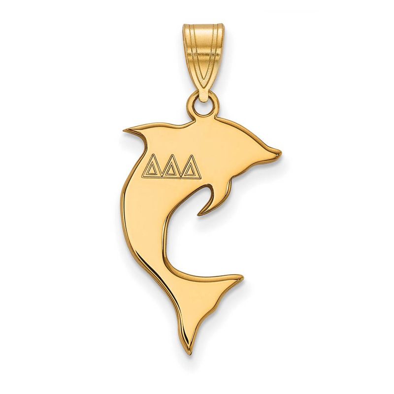 14k Plated Silver Delta Delta Delta Medium Pendant